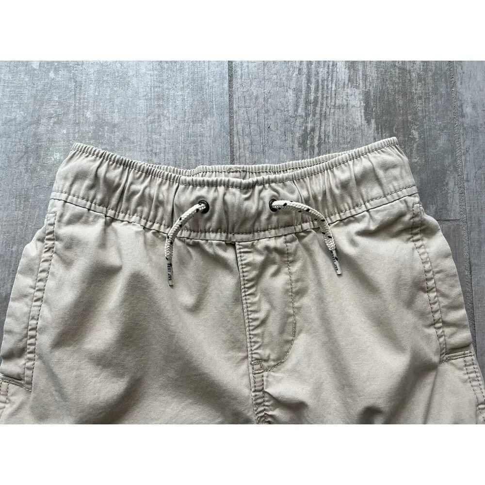 GAP Kids Boys Drawstring Elastic Cargo Shorts Beige Shorts Khaki M Regular 8-9